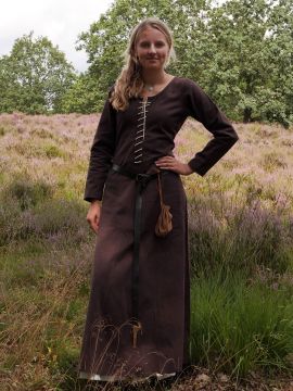 Long-sleeved cotehardie brown XL