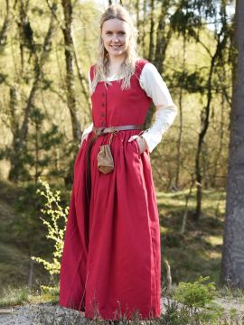 Sleeveless medieval dress Lene red