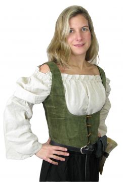 Bodice vest with toggle closure in olive S/M