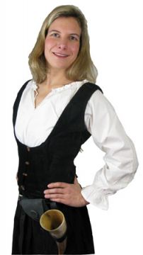 Bodice vest with toggle closure in black S/M