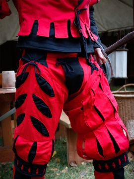 Imperialis leg warmers cut red-black