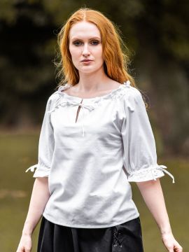 White cotton summer blouse XS