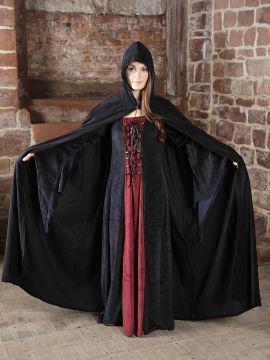 Dress and cape Beltane - Walpurgis XL | red/black | black