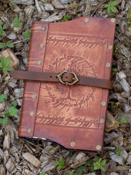 Leather journal tree with buckle closure