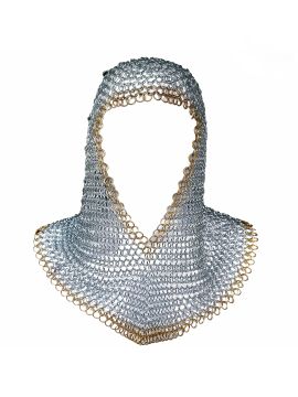 Galvanized chain hood with gold rim