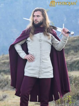 Medieval Bockstenmann woolen cloak red