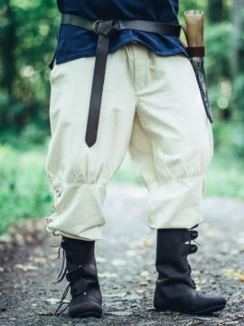 Pants with leg lacing natural