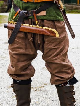 Viking rush pants Wodan made of linen brown M