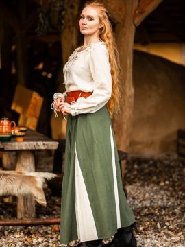 Medieval skirt Isabella green-natural L/XL