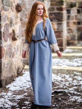 Viking dress Freya dove blue XXXL