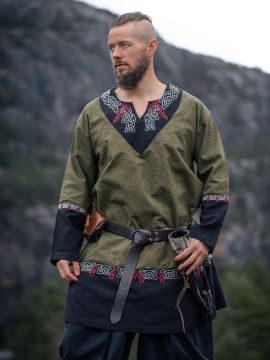 Viking tunic Freydis olive unisex
