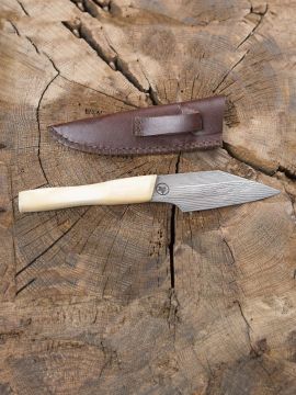 Sax knife with damascus blade