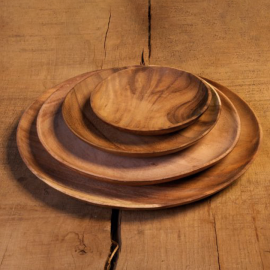 Wooden plate set 4 pieces