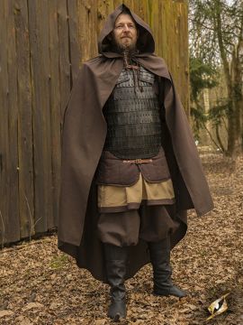 Cape with hood, brown