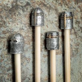 Pencil knight's helmet