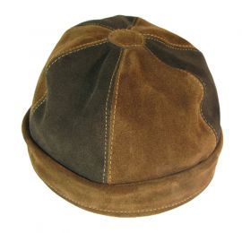 Leather cap - made to measure large (60/61/62) | medium brown | dark brown