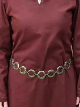 Chain belt with rings antique brass