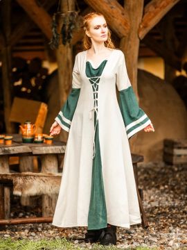 Medieval dress Dorothea nature/green M