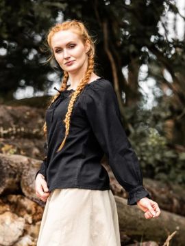 Blouse with lacing black XL