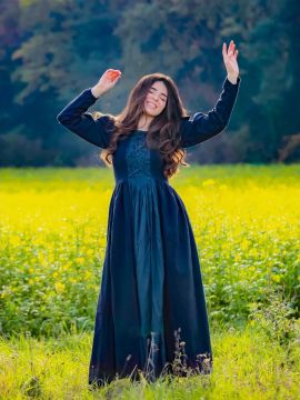 Medieval dress black-grey XL