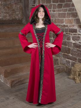Medieval dress Brida red-black