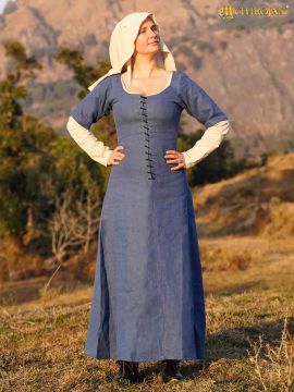 Linen cotehardie blue