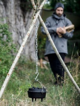 Tripod ring with chain and hook large