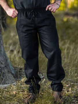 Wool medieval trousers black L | 