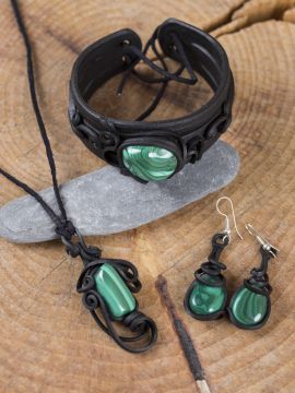Malachite jewelry set