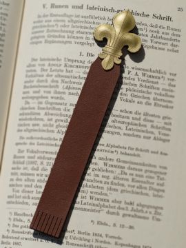 Lily bookmark made from apple leather