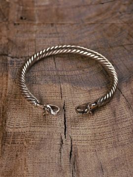 Wolf's head bangle Bronze