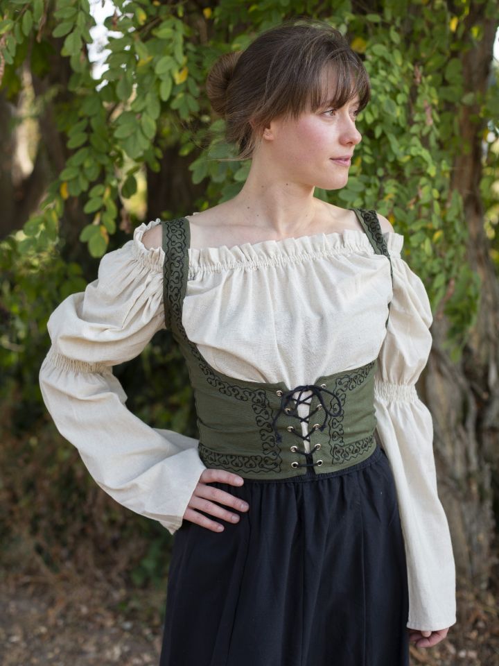 Underbust bodice with embroidery green