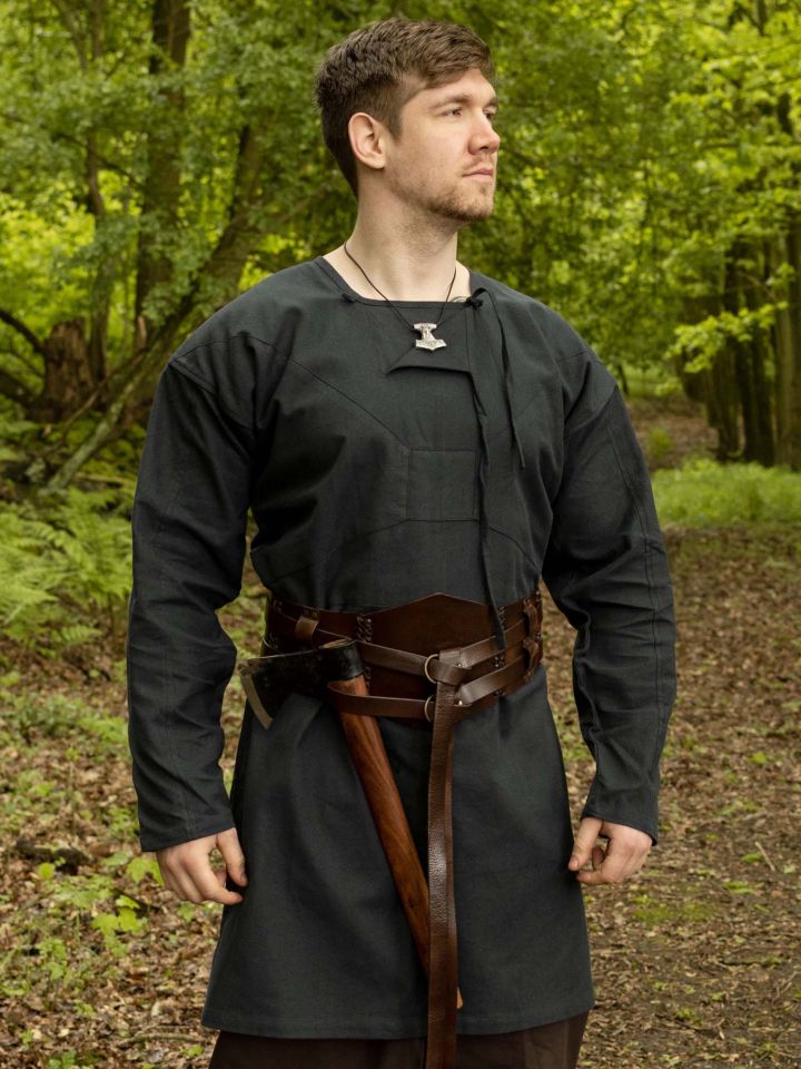 Viking tunic Viborg reconstruction dark blue