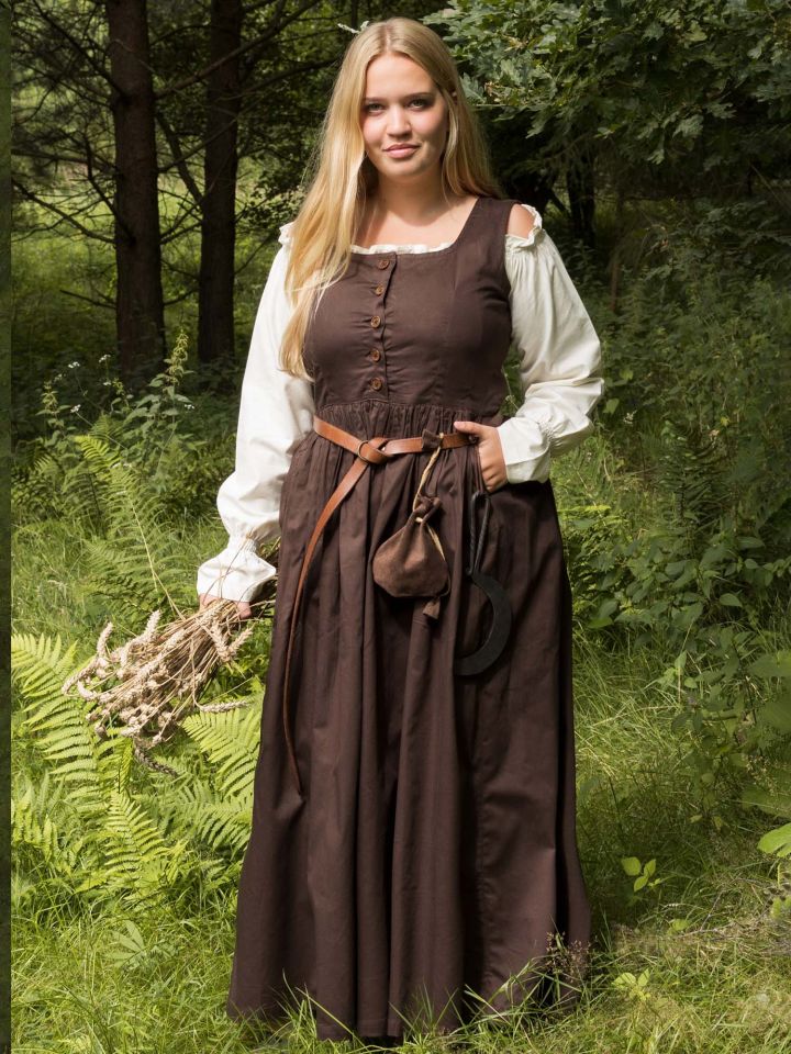 Sleeveless medieval dress Lene brown XXL