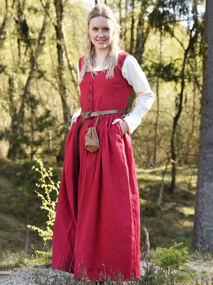 Sleeveless medieval dress Lene red XXL