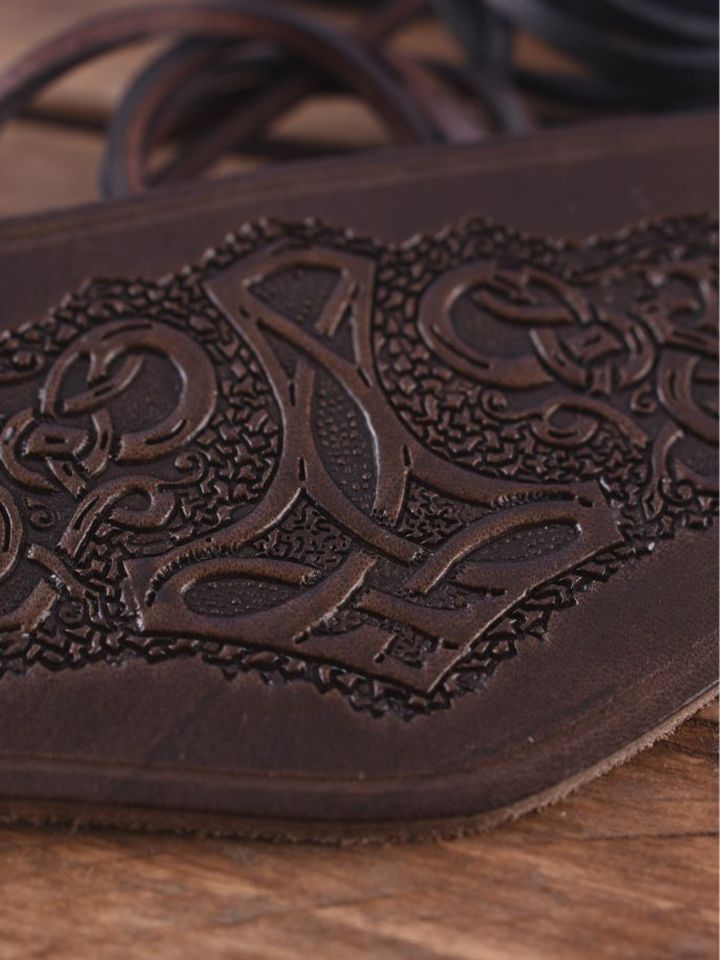 Bracers with Thor's hammer brown