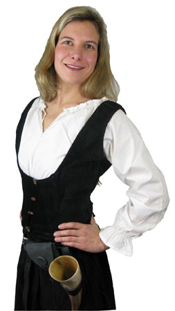 Bodice vest with toggle closure in black