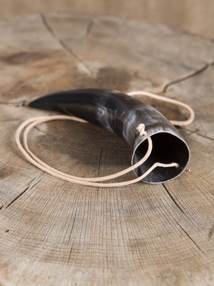 Drinking Horn with mounted leather strap 0,2l