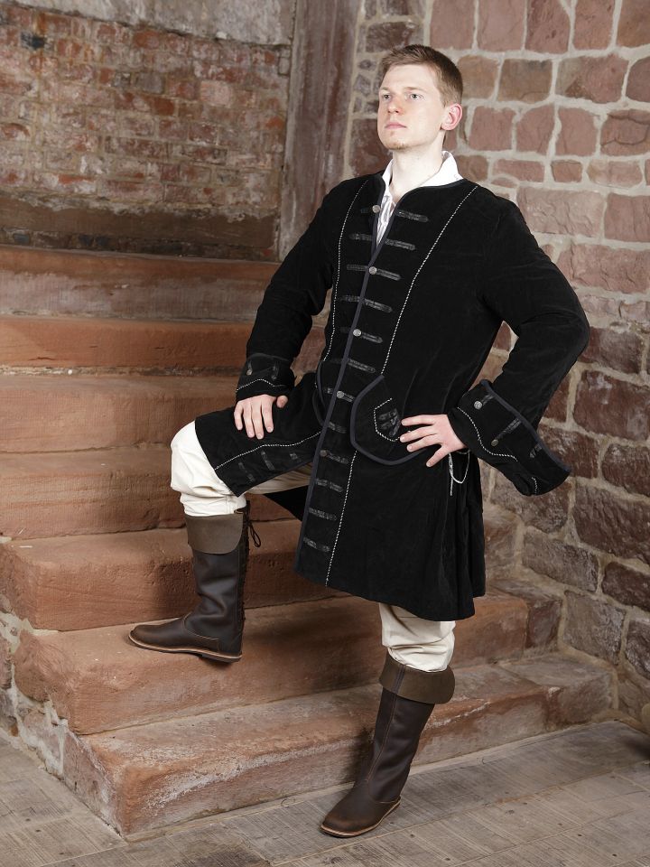 Black velvet frock coat