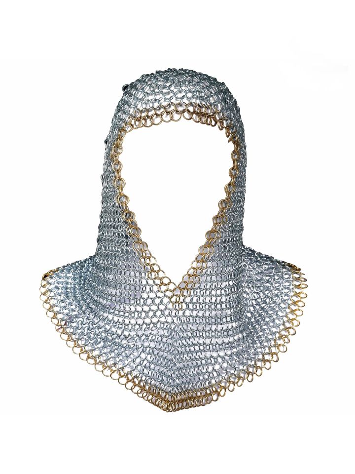 Galvanized chain hood with gold rim