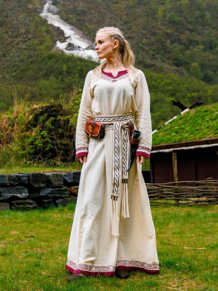 Viking dress Lagertha natural-red XXL