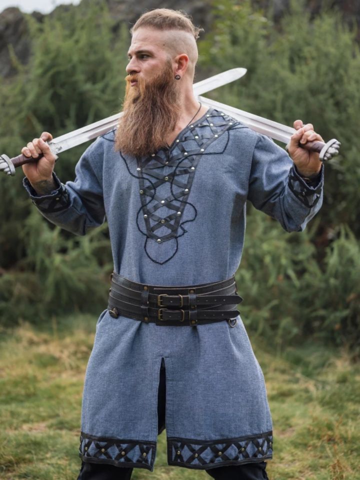 Viking tunic Erik blue-grey