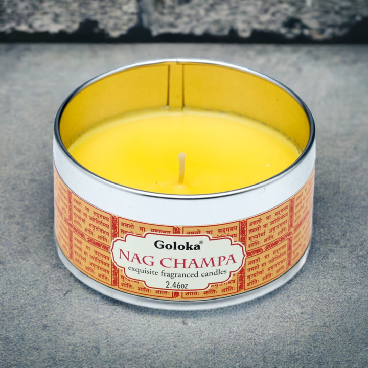 Goloka Nag Champa scented candle