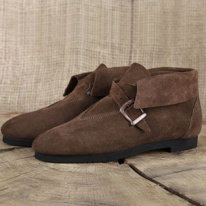 Historical shoes with buckle brown