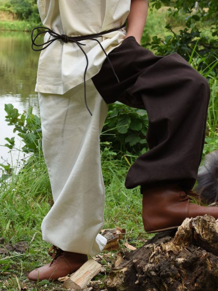 Medieval children's trousers Thore natural-brown