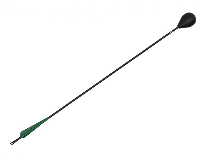 LARP arrow with green fletching