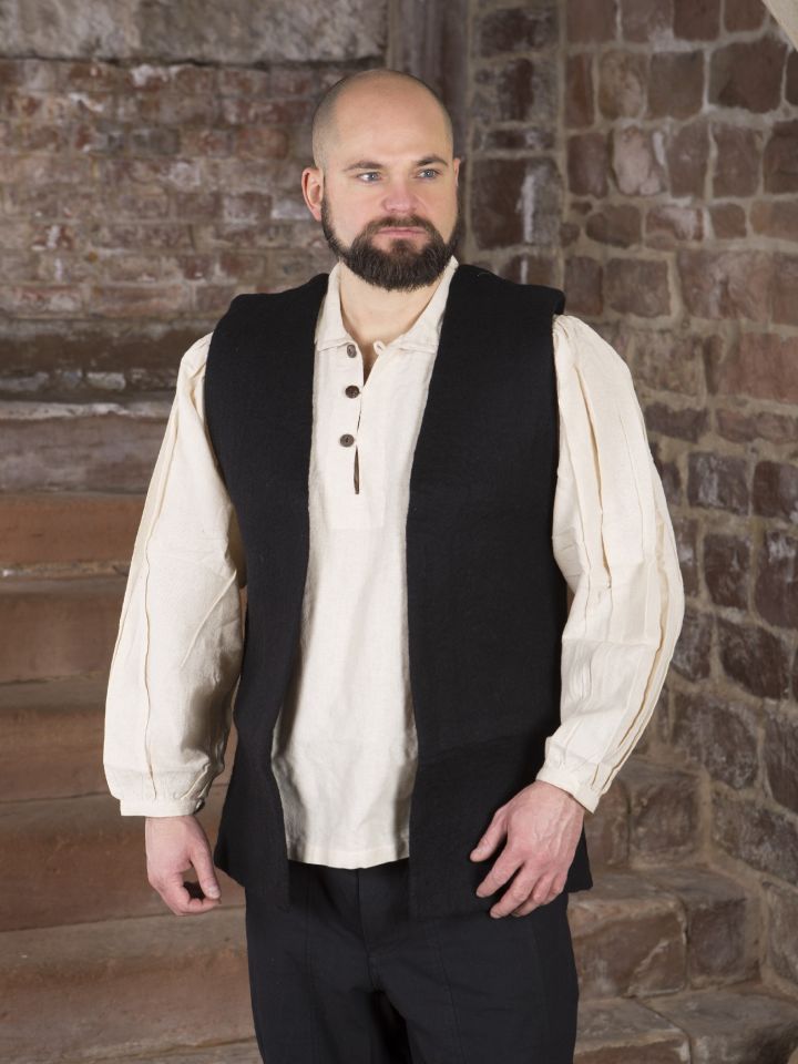 Wool felt vest black