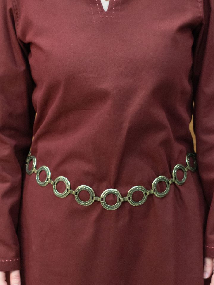 Chain belt with rings antique brass
