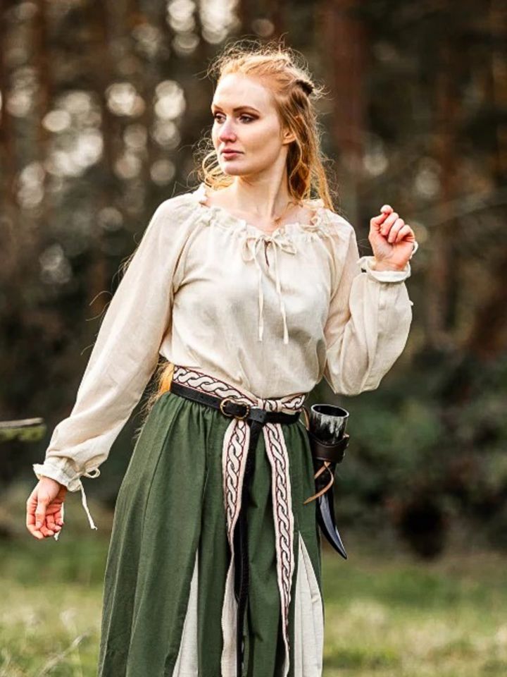 Blouse with lacing nature M