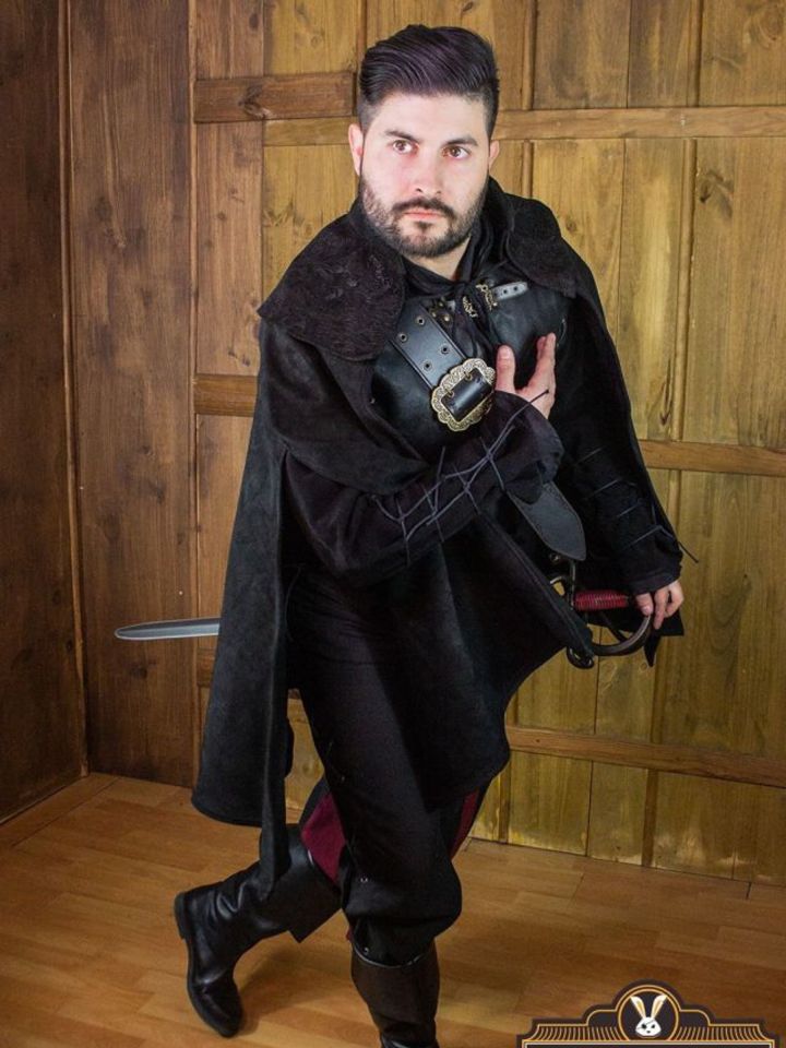 Leather cape - Agrippa, black
